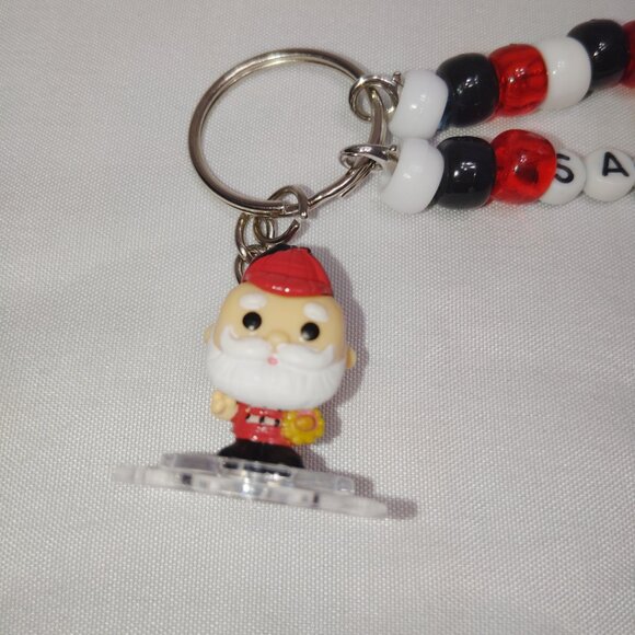 Funko Pop Bitty Santa Handmade Beaded Keychain Rudolph - Picture 2 of 3